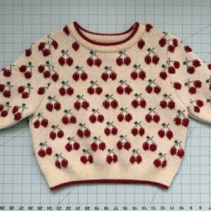 Cider Cream and Red Floral Women's Sweater